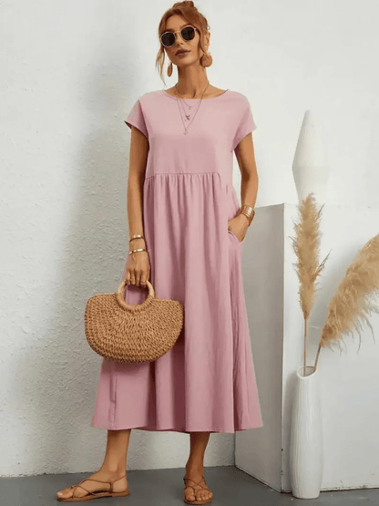 LUNA | RELAXED MIDI DRESS WITH POCKETS