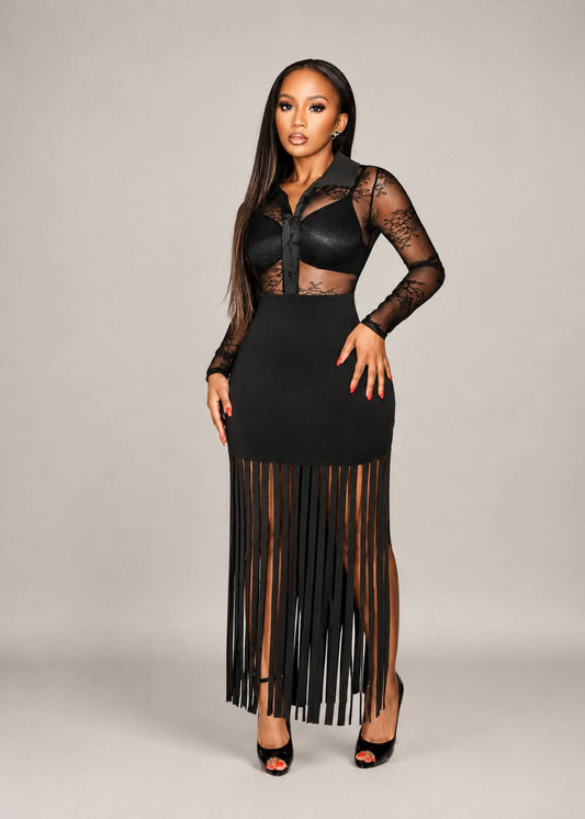 Midnight Tassel Maxi