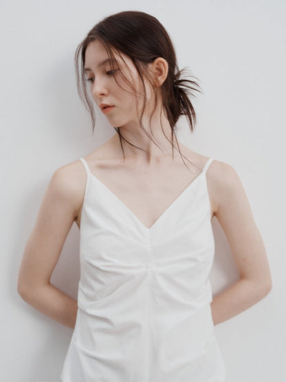 Pleated Waist Cinched Strap Dress - Airnori