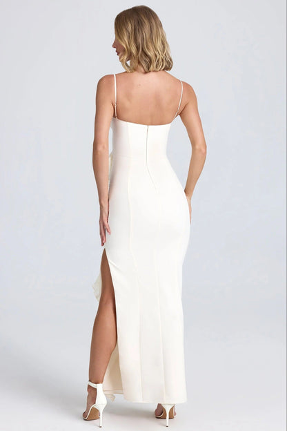 Pleated Chic - Frilly Maxi Dress