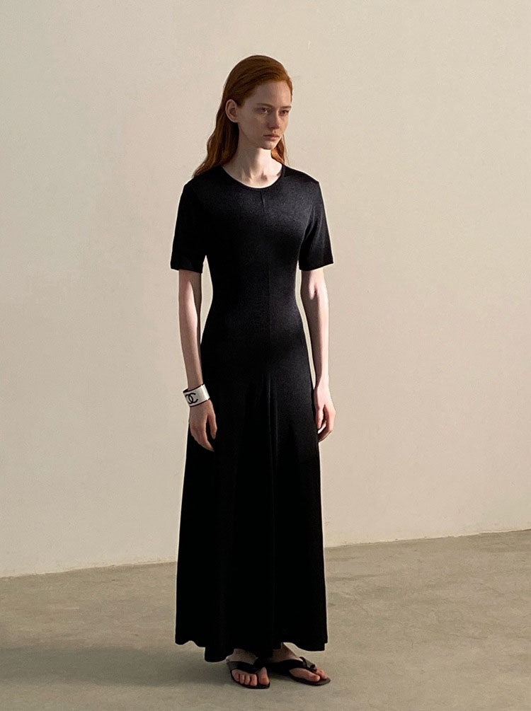 Knit Casual Waist Cinched Dress - Airnori