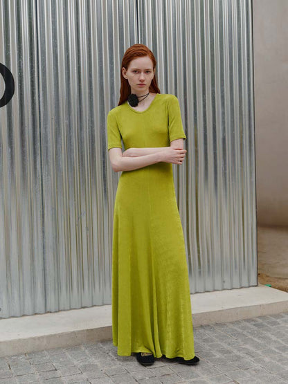 Knit Casual Waist Cinched Dress - Airnori