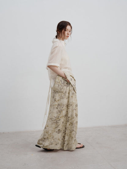 Tie-Dye Printed High-Waisted  Skirt