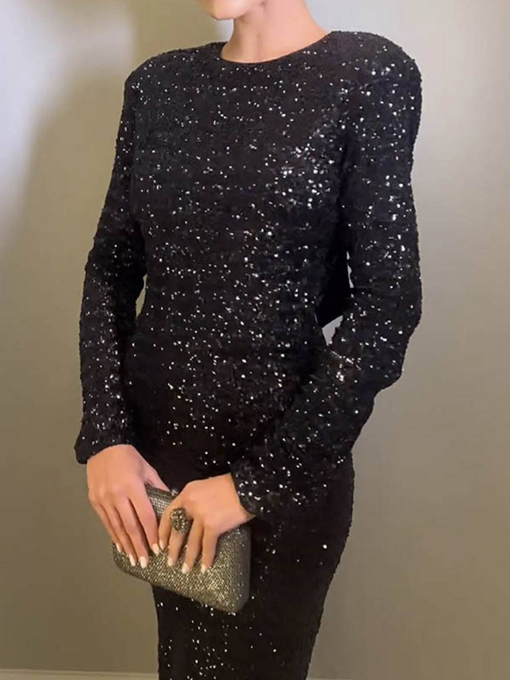 Sequin Backless Bow Maxi Dress - Airnori