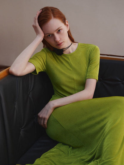 Knit Casual Waist Cinched Dress - Airnori