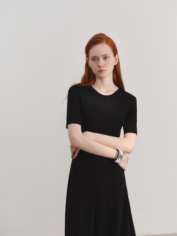 Knit Casual Waist Cinched Dress - Airnori