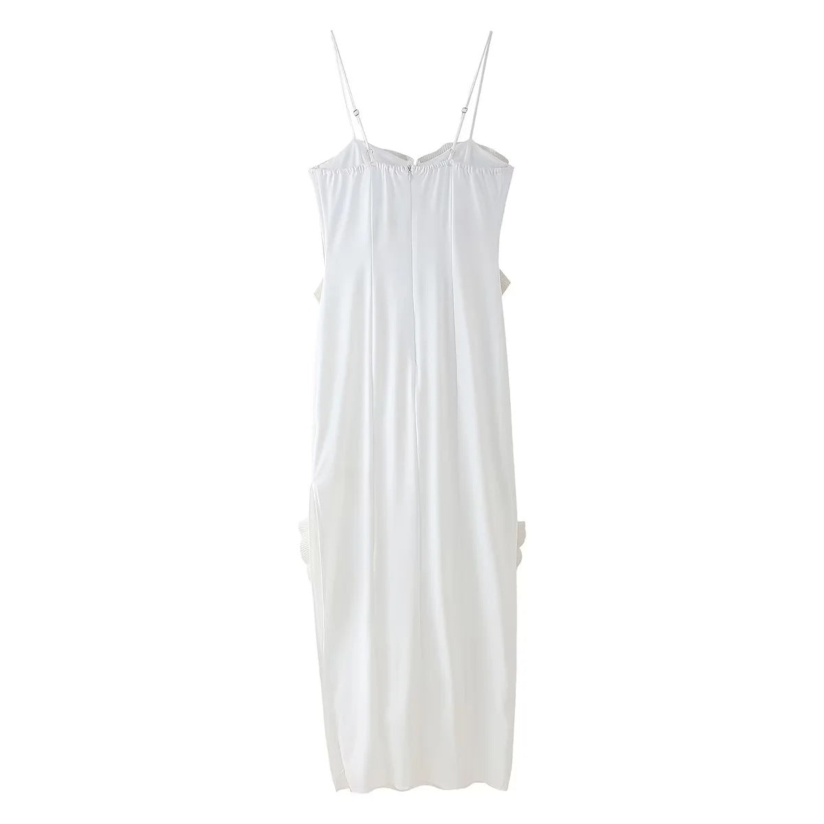 Pleated Chic - Frilly Maxi Dress