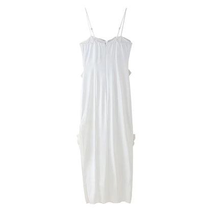 Pleated Chic - Frilly Maxi Dress