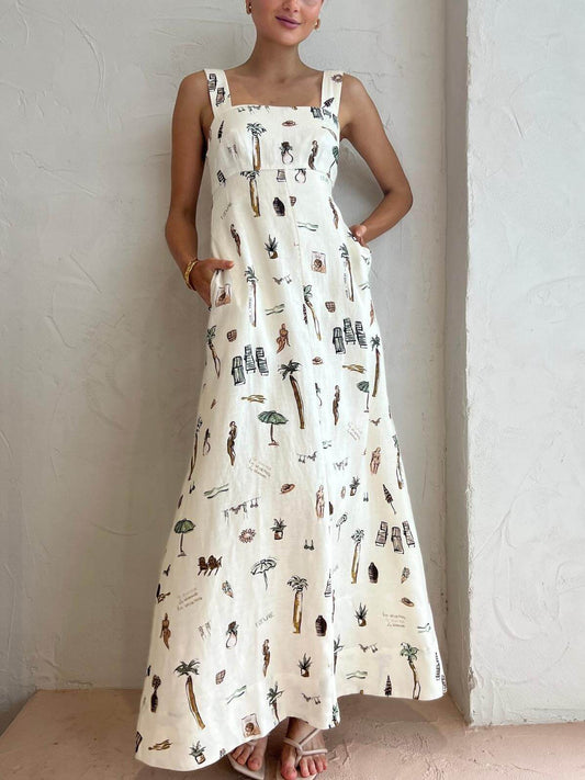 Urban Chic - Graffiti Backless Maxi Dress