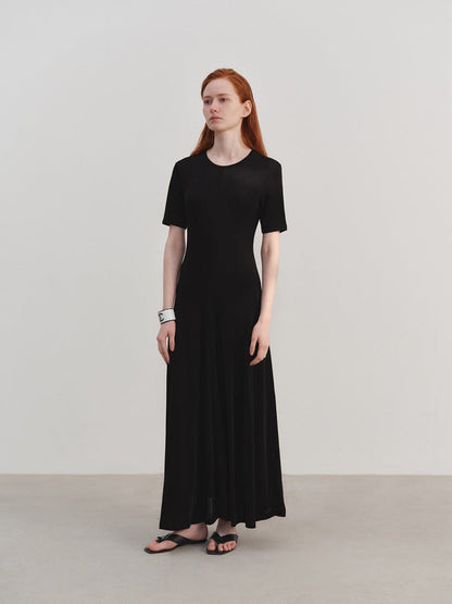 Knit Casual Waist Cinched Dress - Airnori