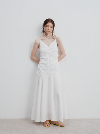 Pleated Waist Cinched Strap Dress - Airnori