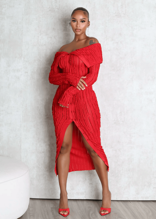Olyda Off Shoulder Mesh Dress