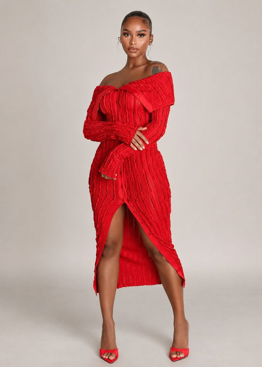 Olyda Off Shoulder Mesh Dress