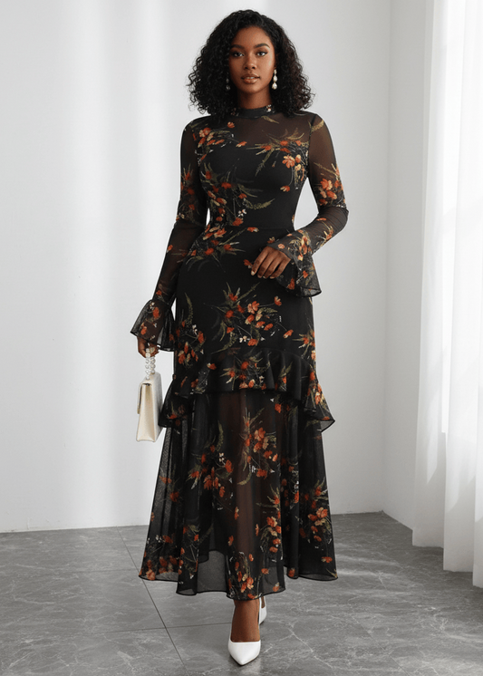 Radiant Petals Floral Dress