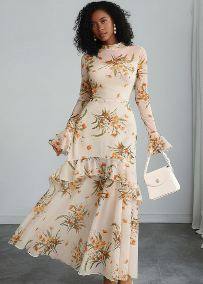 Radiant Petals Floral Dress