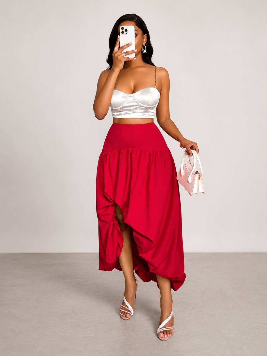 Scarlet Wave Split Skirt