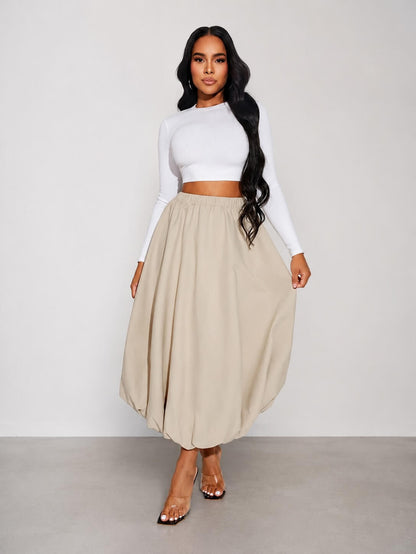 Soft Apricot Bubble Skirt