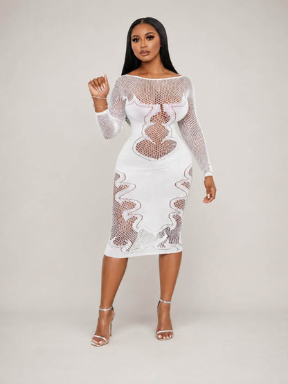 White Mesh Spotlight Gown
