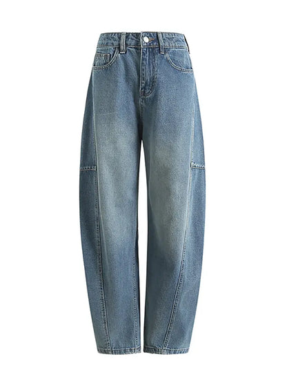 Mila – Relaxed Arc Seam Banana Denim Pants