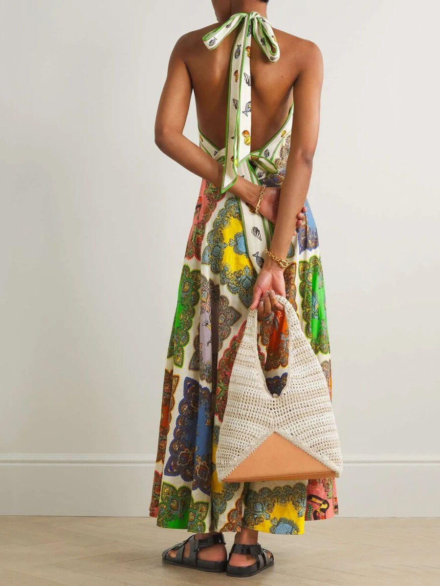Evelyn - Paisley Satin Floral Maxi Dress