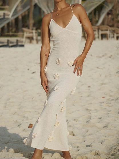Ariana - 3D Floral V-Neck Maxi Dress