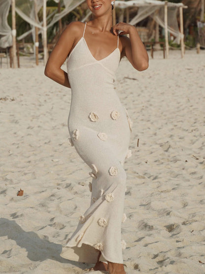 Ariana - 3D Floral V-Neck Maxi Dress